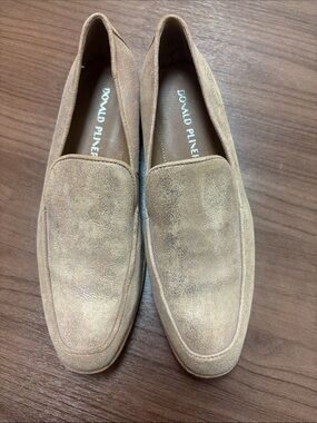 Donald Pliner Tamryn loafers brushed metallic leather/suede finish shimmer